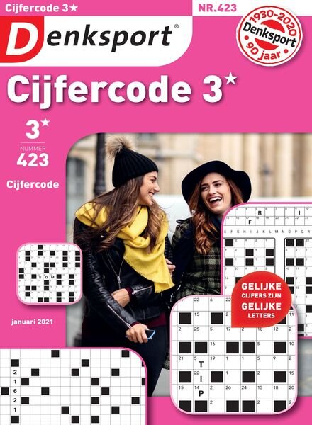 Denksport Cijfercode 3 – 31 december 2020 Cover