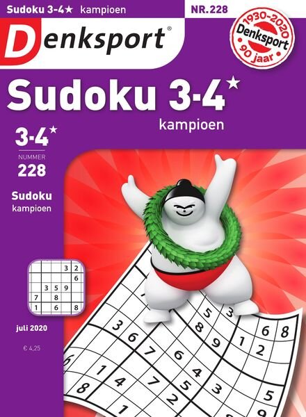 Denksport Sudoku 3-4 kampioen – 25 juni 2020 Cover