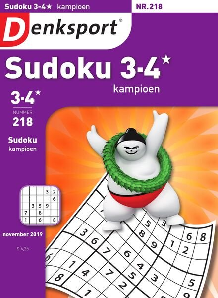 Denksport Sudoku 3-4 kampioen – 28 november 2019 Cover