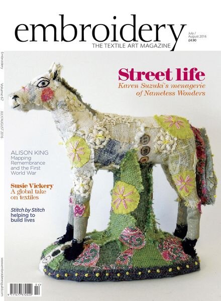 Embroidery Magazine – July-August 2016 Cover