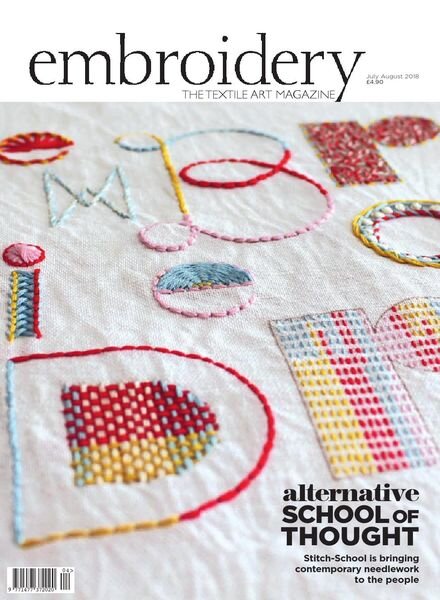Embroidery Magazine – July-August 2018 Cover