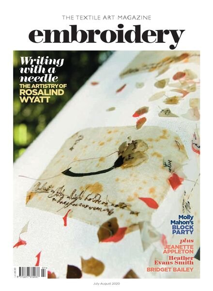 Embroidery Magazine – July-August 2020 Cover