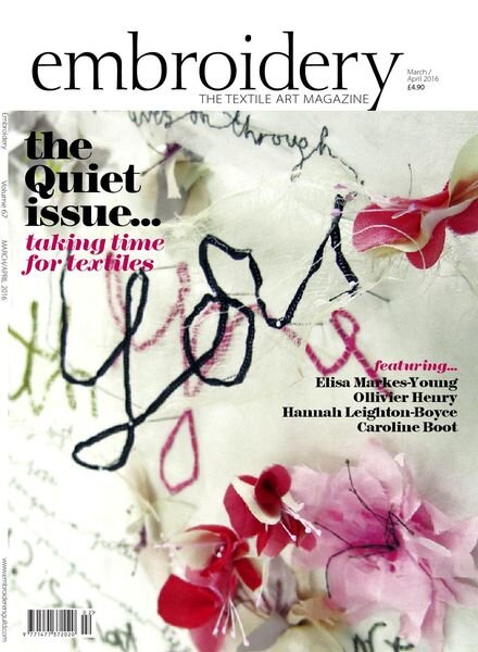 Embroidery Magazine – March-April 2016 Cover