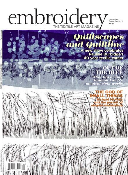 Embroidery Magazine – November-December 2015 Cover