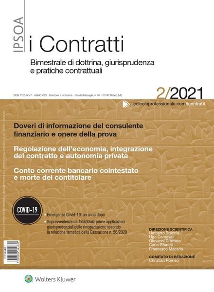 I Contratti – Aprile 2021 Cover
