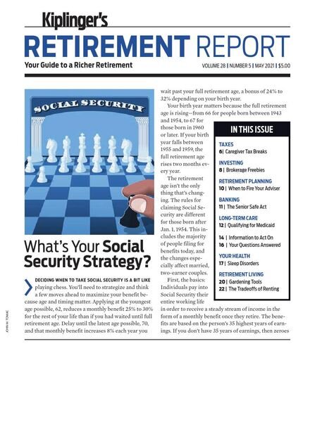 Kiplinger’s Retirement Report – May 2021 Cover