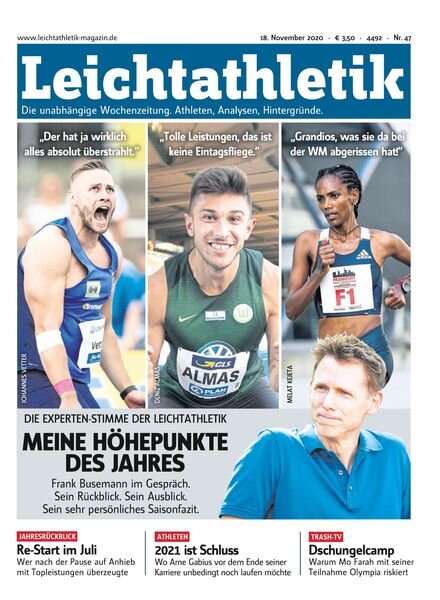 Leichtathletik – 21 November 2020 Cover