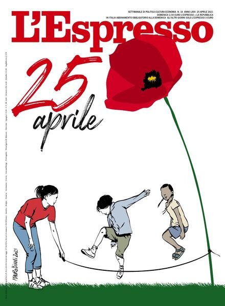 L’Espresso – 25 Aprile 2021 Cover
