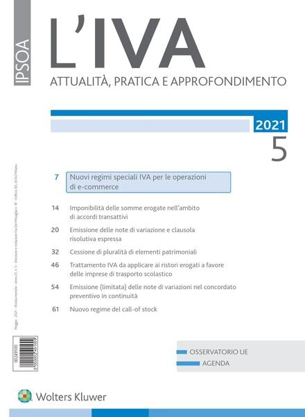 L’IVA – Maggio 2021 Cover