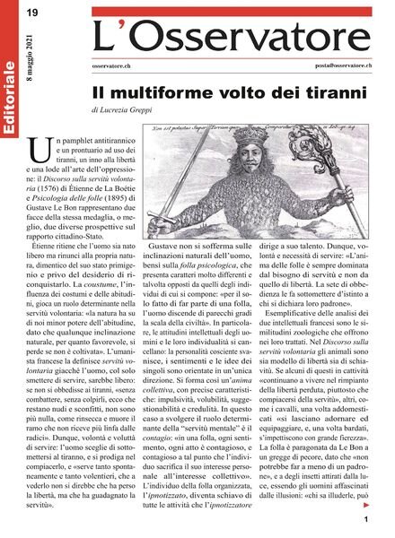 L’Osservatore – 08 maggio 2021 Cover