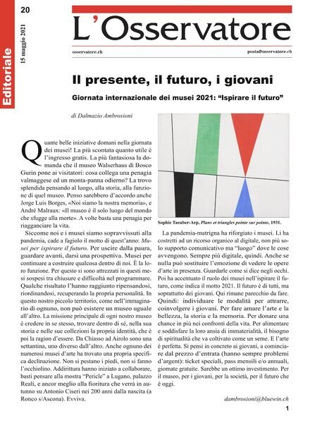 L’Osservatore – 15 maggio 2021 Cover
