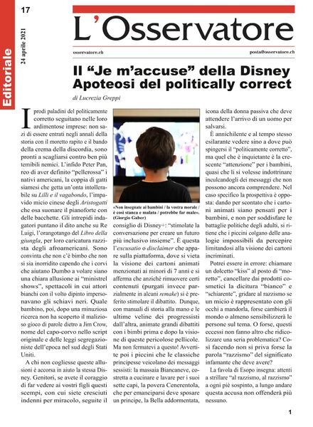 L’Osservatore – 24 aprile 2021 Cover