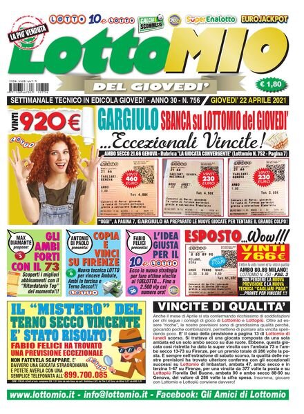Lottomio del Giovedi – 22 Aprile 2021 Cover