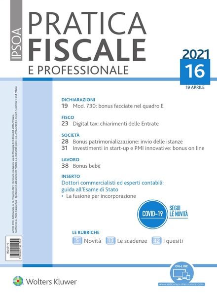 Pratica Fiscale e Professionale – 19 Aprile 2021 Cover