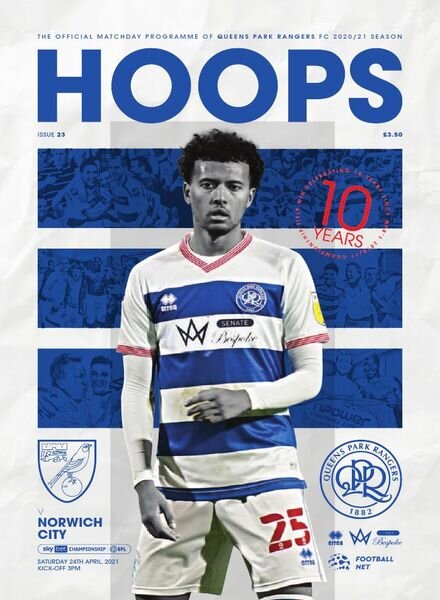 QPR Official Programmes – vs Norwich City – 23 April 2021 Cover
