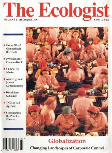 Resurgence & Ecologist – Ecologist, Vol 26 N 4 – July-August 1996 Cover