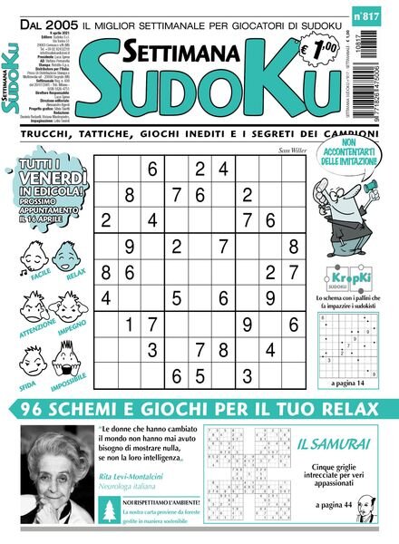 Settimana Sudoku – 07 aprile 2021 Cover