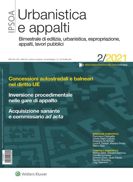 Urbanistica e appalti – Aprile 2021 Cover