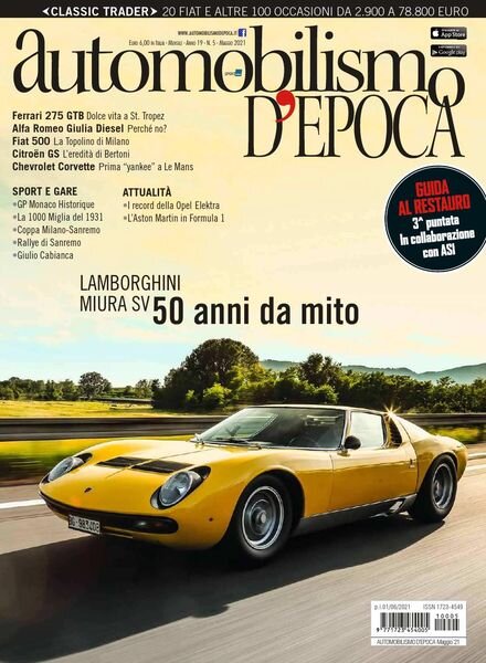 Automobilismo d’Epoca – Maggio 2021 Cover