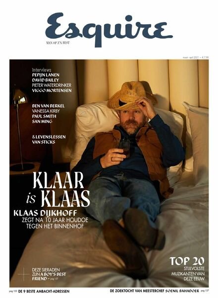 Esquire Nederlands – maart 2021 Cover