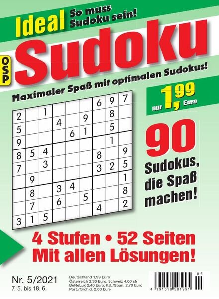 Ideal Sudoku – 7 Mai 2021 Cover