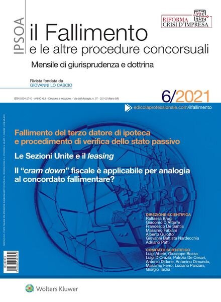 Il Fallimento – Giugno 2021 Cover