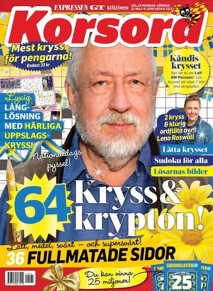 Korsord – 31 maj 2021 Cover