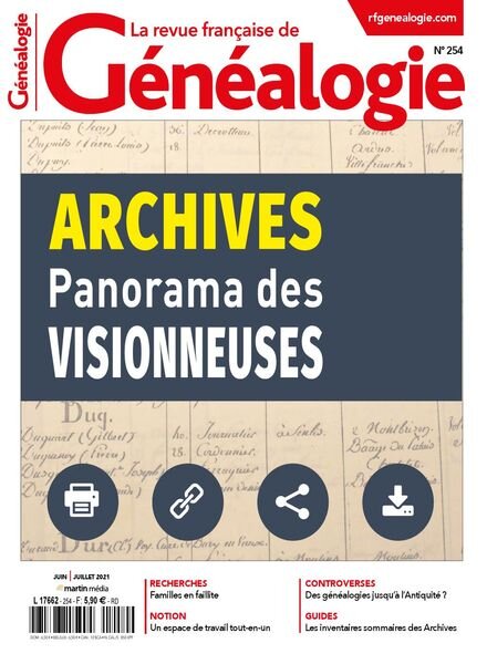 La Revue francaise de Genealogie – Juin-Juillet 2021 Cover