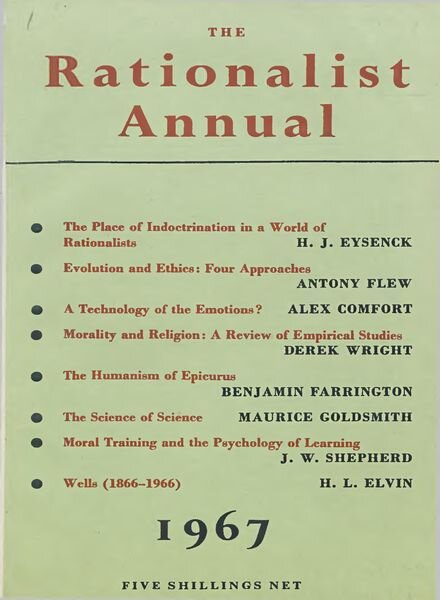 New Humanist – The Rationalist Annual, 1967 Cover