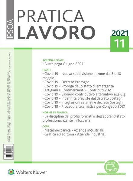 Pratica Lavoro – 29 Maggio 2021 Cover