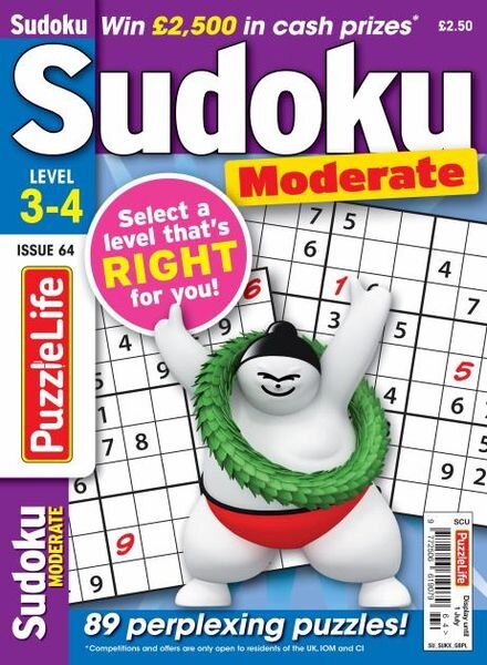 PuzzleLife Sudoku Moderate – June 2021 Cover