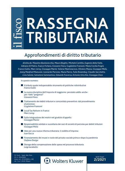 Rassegna Tributaria – Marzo-Aprile 2021 Cover
