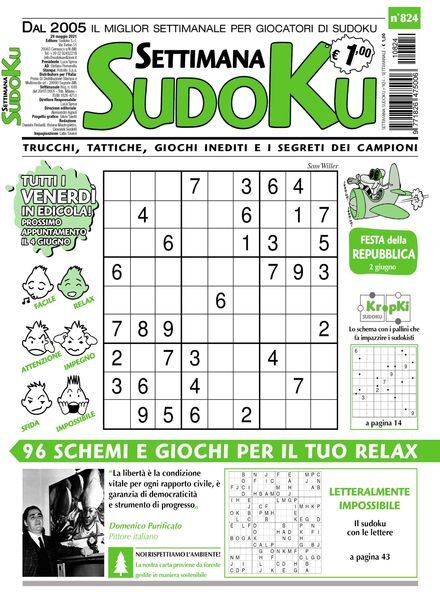 Settimana Sudoku – 26 maggio 2021 Cover