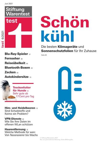 Stiftung Warentest Test – Juni 2021 Cover