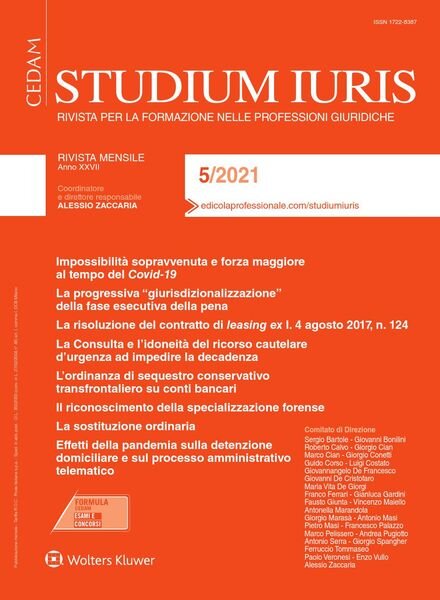 Studium Iuris – Maggio 2021 Cover