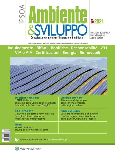 Ambiente & sviluppo – Giugno 2021 Cover