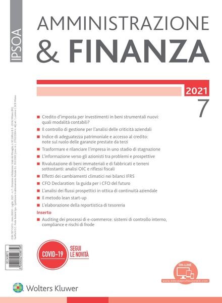 Amministrazione & Finanza – Luglio 2021 Cover