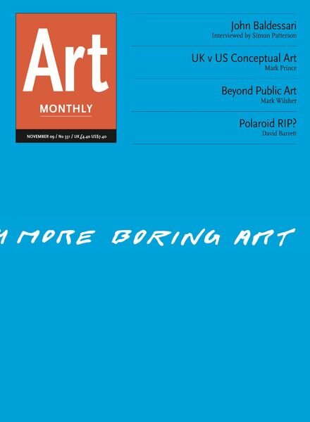 Art Monthly – November 2009 Cover