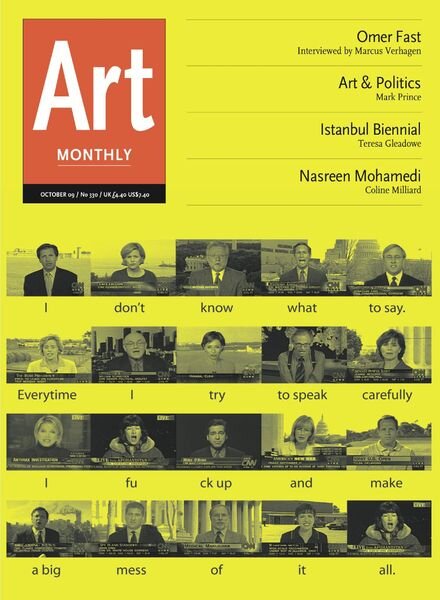 Art Monthly – October 2009 Cover