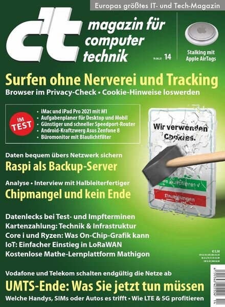 c’t Magazin fur Computertechnik – 18 Juni 2021 Cover