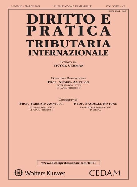 Diritto e pratica tributaria internazionale – Maggio 2021 Cover