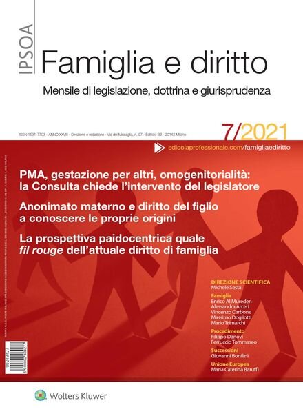 Famiglia e Diritto – Luglio 2021 Cover