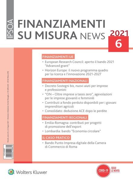 Finanziamenti su misura news – Giugno 2021 Cover