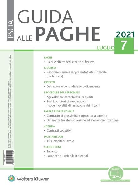 Guida alle paghe – Luglio 2021 Cover