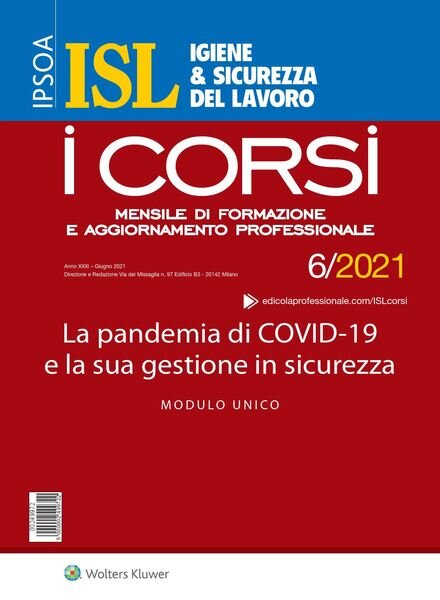 Igiene & Sicurezza del Lavoro Corsi – Giugno 2021 Cover
