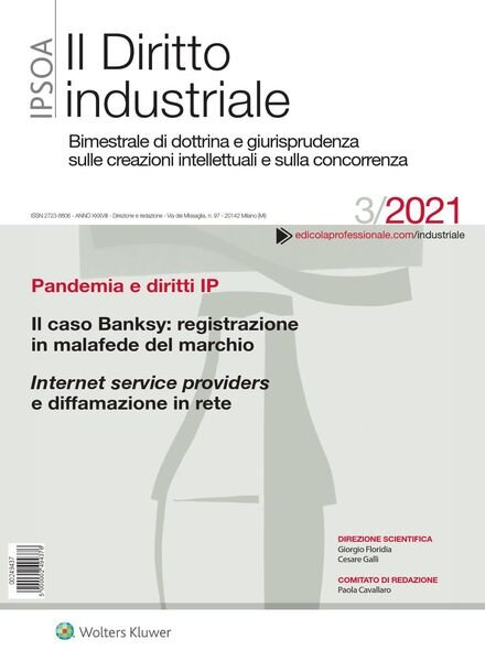 Il Diritto Industriale – Maggio 2021 Cover