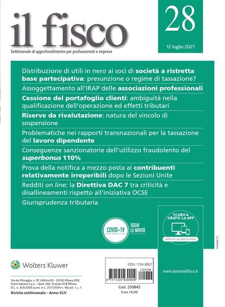 il fisco – 12 Luglio 2021 Cover