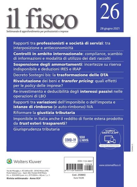 il fisco – 28 Giugno 2021 Cover