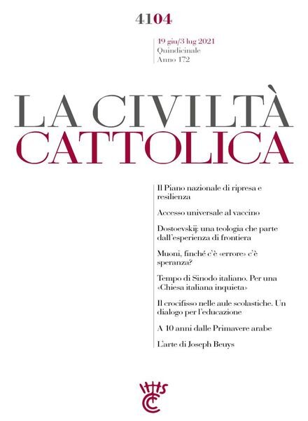 La Civilta Cattolica – 19 Giugno 2021 Cover