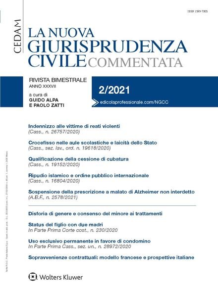 La Nuova Giurisprudenza Civile Commentata – Marzo-Aprile 2021 Cover